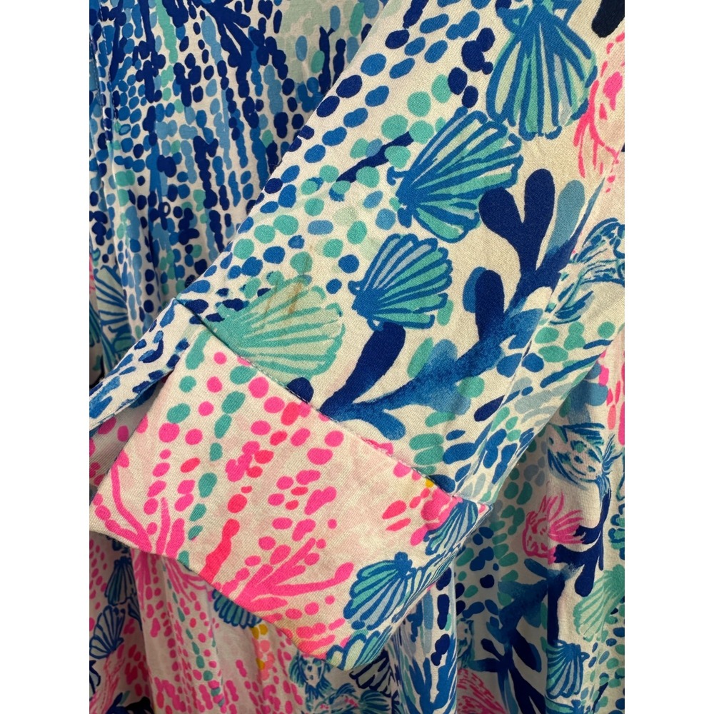 Lilly Pulitzer Beverlynn Dress Resort White Sway With Me Pink Blue Small *Flawed - Picture 7 of 16